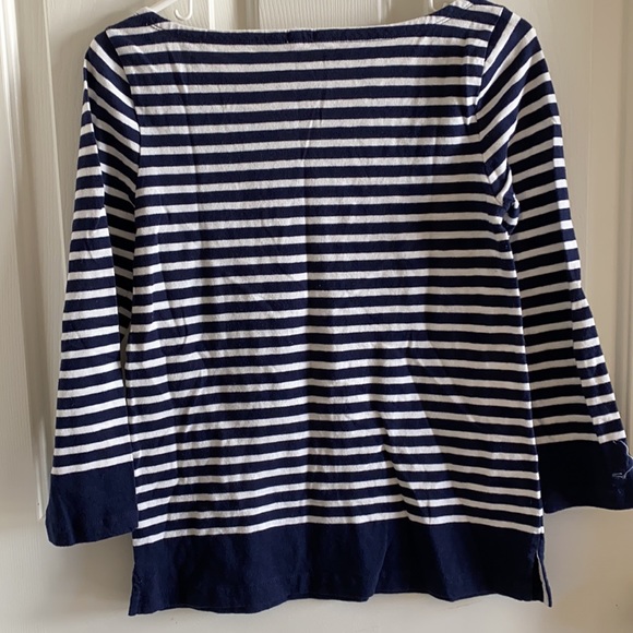 navy and white striped boatneck tee - Picture 3 of 3